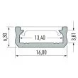 MILAGRO EKPR6474 PROFIL ALUMINIOWY SREBRNY TYP D 1m + KLOSZ MLECZNY