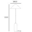 COSMOLIGHT F01463BR-WH Lampa stojąca LOXLEY