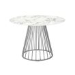 King Home KH1204100129.CHROM Stół GLAM MARBLE 110 - MDF, chromowana podstawa
