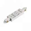RENDL R12265 1F łącznik wzdłużny długi z opcją zasilania srebrno-szara 230V łącznik 1-fazowy