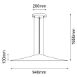 ANTIGO Lampa wisząca Brito 94 - Platyna mat (940 mm) 5069