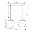 CANDELLUX 32-21229 CONTESSA LAMPA WISZĄCA CZARNY 2X40 E27 KLOSZ ZŁOTY