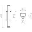 RENDL R12960 ZANE ścienna nikiel mat 230V LED 2x3W 60° IP54 3000K