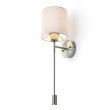 RENDL R10580 VERSA ścienna z abażurem biała nikiel mat 230V E27+ LED 42+3W 40° 3000K
