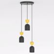 EMIBIG 1739/3PREM GAUDI 3PREM BLACK ORANGE Lampa wisząca
