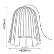 ANTIGO Lampa podłogowa no. moon O F - Platyna mat (930 mm) 2007