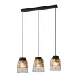 CANDELLUX 33-78094 FRESNO LAMPA WISZĄCA CZARNY 3X60W E27 KLOSZ BEZBARWNY