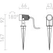 RENDL R10530 GUN z klinem ziemnym czarna 230V LED 3x1W 30° IP65 3000K