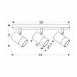 CANDELLUX 93-27481 TOBI LAMPA SUFITOWA LISTWA BIAŁY 3X15W GU10 KLOSZ BIAŁY+ZŁOTY