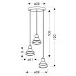 CANDELLUX 33-78995 LAMPA WISZĄCA GREGORY TALERZ CZARNY BRĄZ 3X40W E14 KLOSZ DYMIONY