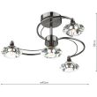 DAR LUT0467 LUTHER 4LT SEMI FLUSH CW CRYSTAL GLASS BLK CHR
