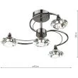 DAR LUT0467 LUTHER 4LT SEMI FLUSH CW CRYSTAL GLASS BLK CHR