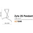 AZZARDO AZ1846 Zyta 2S lampbody (black) (stelaż)