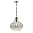 DAR ESA0110 ESAROSA 1LT PENDANT BLACK CHROME & SMOKED GLASS