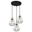 CANDELLUX 33-00323 PRIMO LAMPA WISZĄCA TALERZ CZARNY+PATYNA 3X60W E27 KLOSZ CZARNY