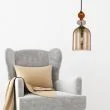 LIGHT PRESTIGE Lampa wisząca Tropea 1xE27 bursztynowa, średnia LP-2004/1P M AM