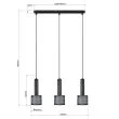 LIGHT PRESTIGE LP-0702/3L BK Lampa wisząca Amo czarna 3xE27