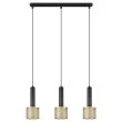 LIGHT PRESTIGE LP-0702/3L GD Lampa wisząca Amo czarno-złota 3xE27