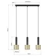 LIGHT PRESTIGE LP-0702/3L GD Lampa wisząca Amo czarno-złota 3xE27
