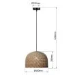 LIGHT PRESTIGE LP-2025/1P 40 cm Ratanowa lampa wisząca Kanso 40 cm brązowy 1xE27