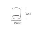 LIGHT PRESTIGE LP-4848/1RM WH Oprawa natynkowa Tom biała LED CCT