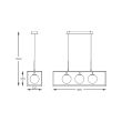 ZUMALINE MD3115-3-3BT PIRO LAMPA WISZĄCA CZARNA/BLACK