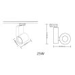 MILAGRO ML1106 Reflektor Ojo 25W 2700/4000K Biały 3 Obwodowy
