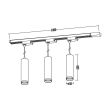 MILAGRO ML2079 Zestaw Oprawa Pipe Ring Track Zwis Czarny 3xGU10 1m