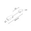 MILAGRO ML2226 Slim Magnetic Track Biały Łącznik Podwójny z Kablem długim