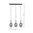 MILAGRO ML8814 Lampa wisząca LUGANO SMOKED 3xE14