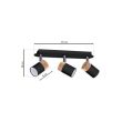 MILAGRO MLP6304 Lampa sufitowa JOKER BLACK/WOOD 3xGU10