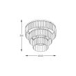 ZUMALINE P17127-4-BK TIFANNY LAMPA SUFITOWA CZARNA/BLACK