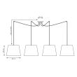 EMIBIG 1425/4 ASCOT 4 MIX lampa wisząca