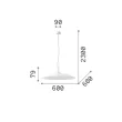 IDEAL LUX 338767 lampa wisząca Eclipse sp1 bianco
