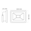 Polux 302366 Naświetlacz LED SMD 10W 6500K 120° IP65 czarny