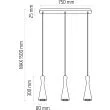HELLUX 8510309 Lampa wisząca biała Vegas 3 pł