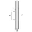 MAXLIGHT W0364 KINKIET FAYETTE 31CM 6W IP44 3000K ZŁOTY
