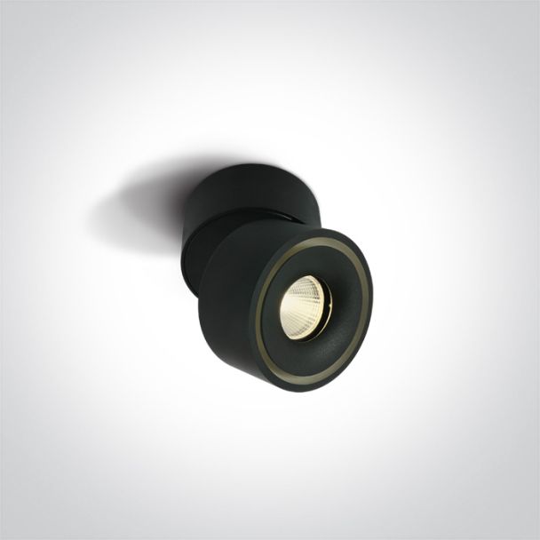 ONE LIGHT 12108LA/B/W Psaru czarna regulowana oprawa sufitowa COB LED 3000K 8W