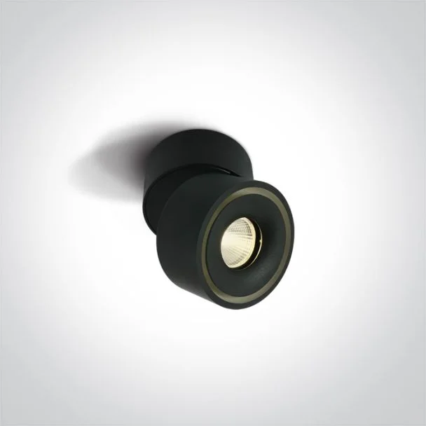 ONE LIGHT 12108LA/B/W Psaru czarna regulowana oprawa sufitowa COB LED 3000K 8W