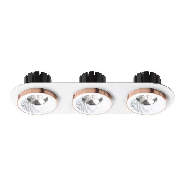 RENDL R13245 SHARM R III wpuszczana biała miedź 230V LED 3x10W 24° 3000K