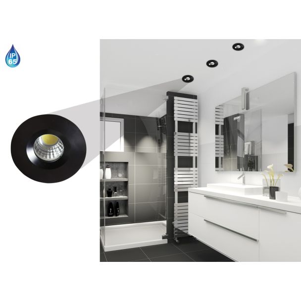 CANDELLUX 2258973 SH-14 BK 3W LED 230V CZARNY oczko sufitowe lampa sufitowa HERMETYCZNA IP65 odporna na wilgoć