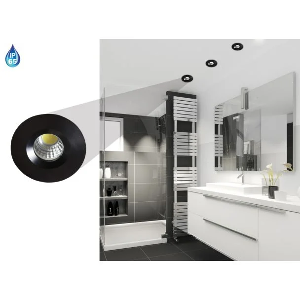 CANDELLUX 2258973 SH-14 BK 3W LED 230V CZARNY oczko sufitowe lampa sufitowa HERMETYCZNA IP65 odporna na wilgoć