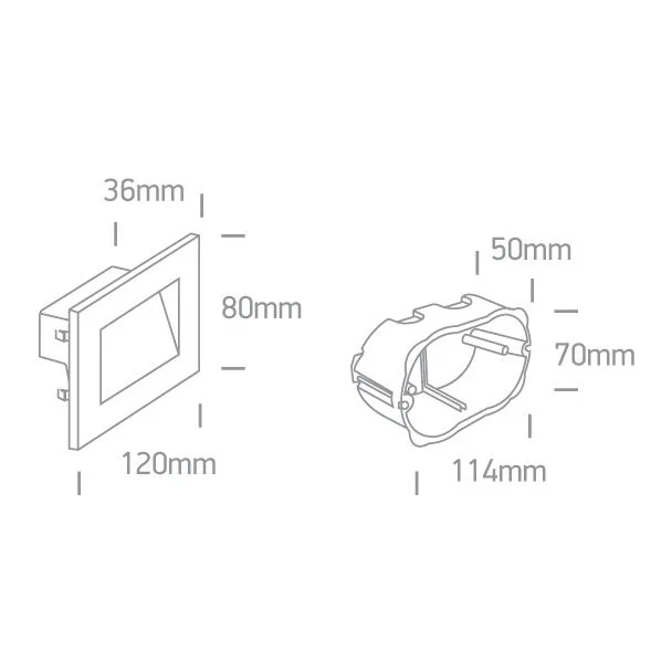 ONE LIGHT 68076/B/W Levidi szklany wpust ścienny SMD LED 3000K 4W IP65 AC LED