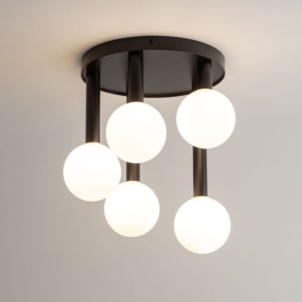 SIGMA 33485 Perla 5 plafon czarny,biały