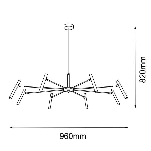ANTIGO Lampa wisząca Livo 8 - Mosiądz polerowany (960 mm) 8394