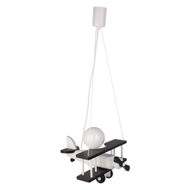 HELLUX 1041039 Lampa wisząca Samolot mały czarno-biały