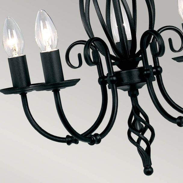 ELSTEAD ARTISAN ART5 BLACK 5Lt Chandelier/Semi-Flush
