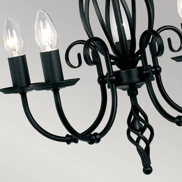ELSTEAD ARTISAN ART5 BLACK 5Lt Chandelier/Semi-Flush