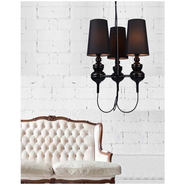 AZZARDO AD-7121S-3-BK / AZ2163 Baroco 3 pendant (black) Żyrandol
