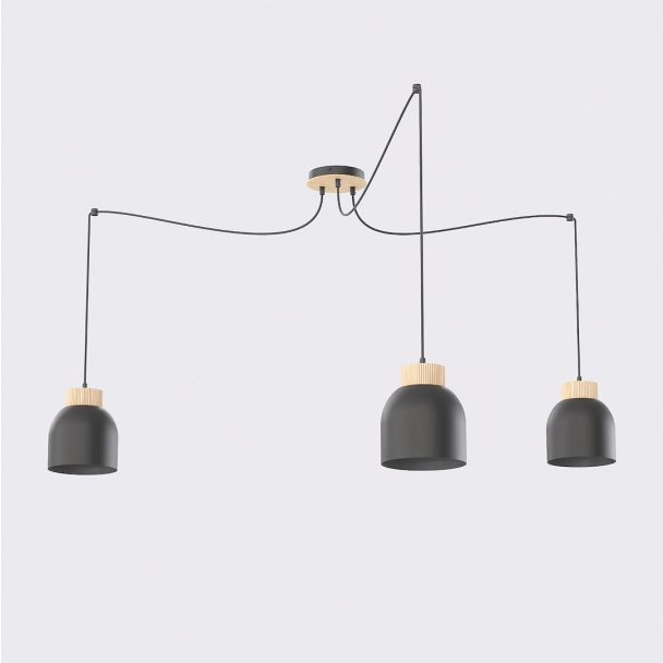 EMIBIG 1626/3 KRU 3 BLACK LAMPA WISZĄCA